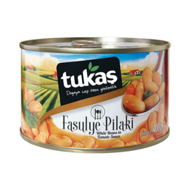 Turkish Food Market. TUKAS White Beans in Sauce 400g