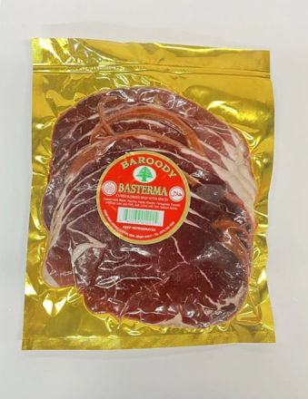 Picture of Pastırma - Cured and Dried Halal  Beef SLICED Strips (Baroody) approx. 225g