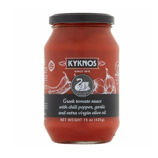 Picture of kyknos greek tomato sauce with chili peppers 425g