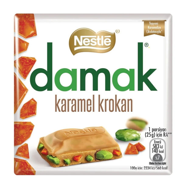 Picture of Nestle Damak Caramel Croquant Pistachio Chocolate (Karamel Krokan Antep Fıstıklı) 60g