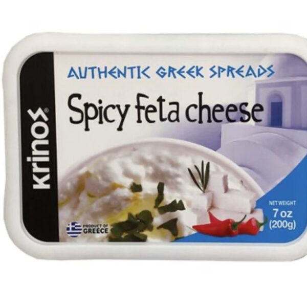 KRINOS Greek Spicy Feta Cheese Spread 7oz tub