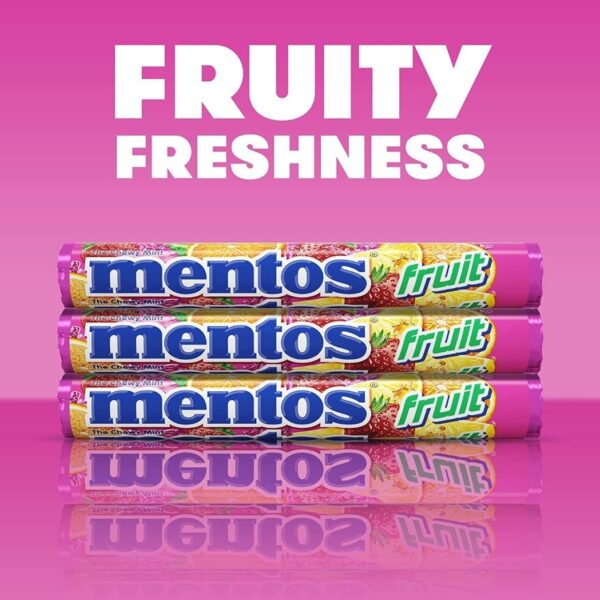 Mentos Candy, Mint Chewy Candy Roll with Fruit