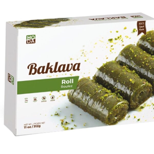 MODA PISTACHIO BAKLAVA ROLLS 12pc  (312G ,11OZ)