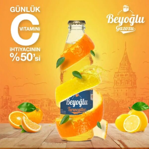 Beyoglu Turuncu premium orange soda 250ml per bottle